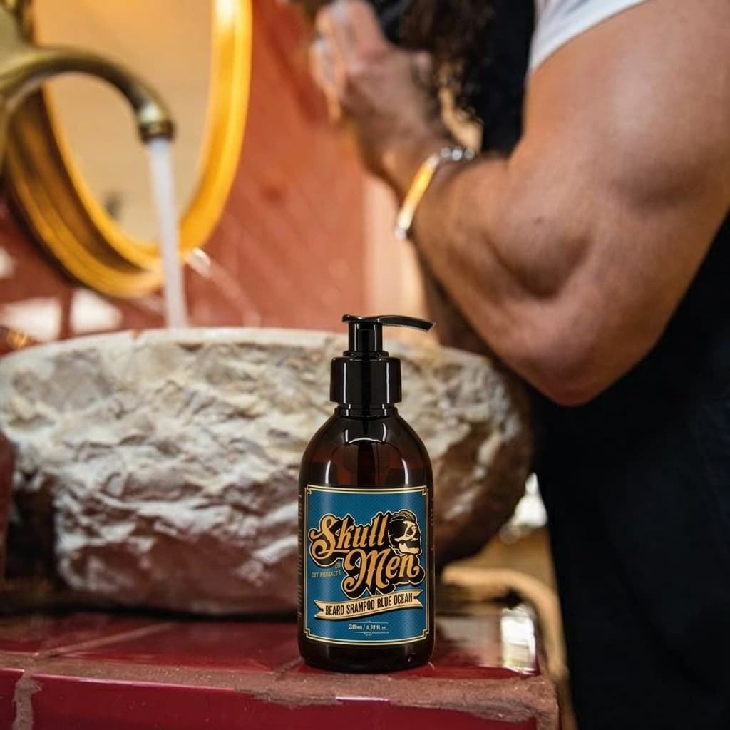 Champu Profesional para Barba Blue Ocean 200ml | Skull Men - Imagen 6
