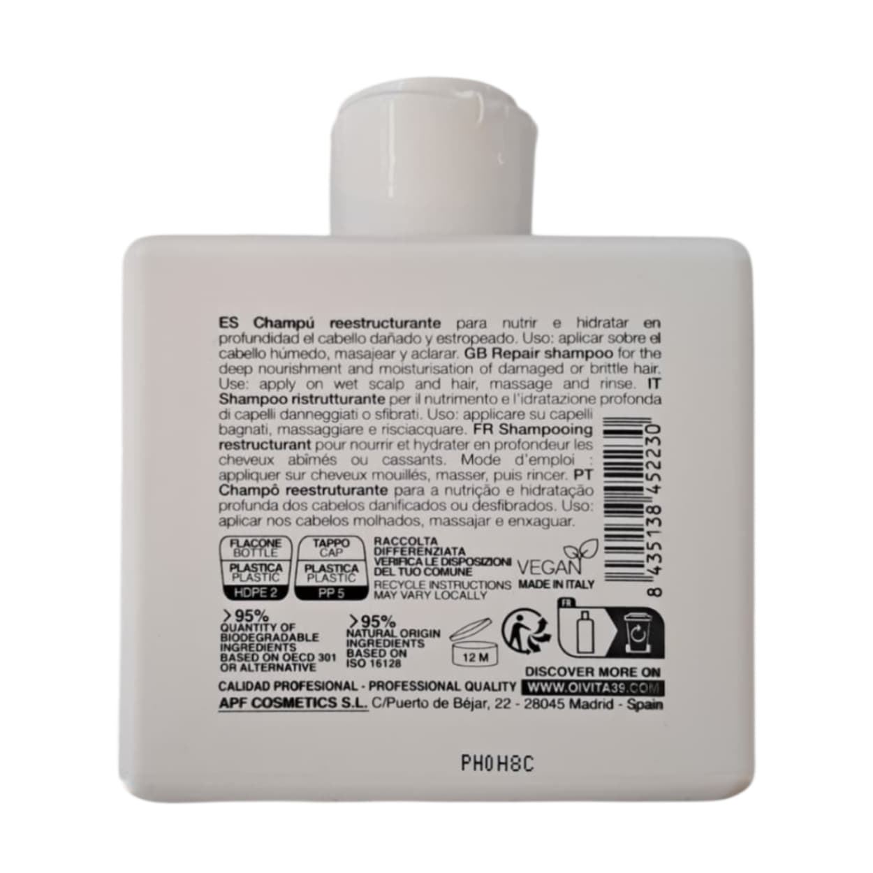 Champú Reestructurante Repair Shampoo 300ml | Oivita39 - Imagen 3