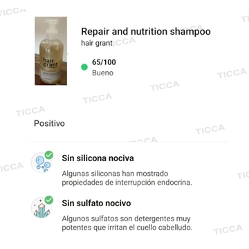 CHAMPU REPARADOR PROFUNDO "REPAIR & NUTRITION" 250ml | HAIR GRANT - Imagen 2