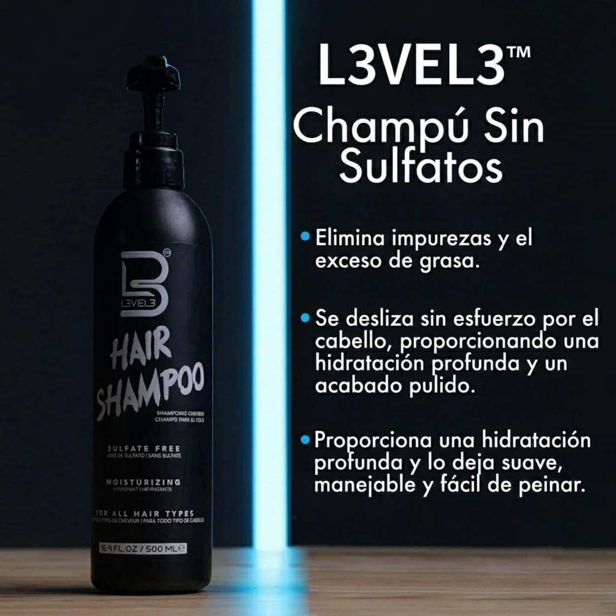 Champu Reparador Sin Sulfatos 500ml| L3VEL3 - Imagen 3