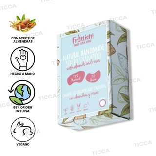 CHAMPU SOLIDO ARTESANO DE ALMENDRAS Y ROSAS 98% NATURAL 50g| ANEA - Imagen 1