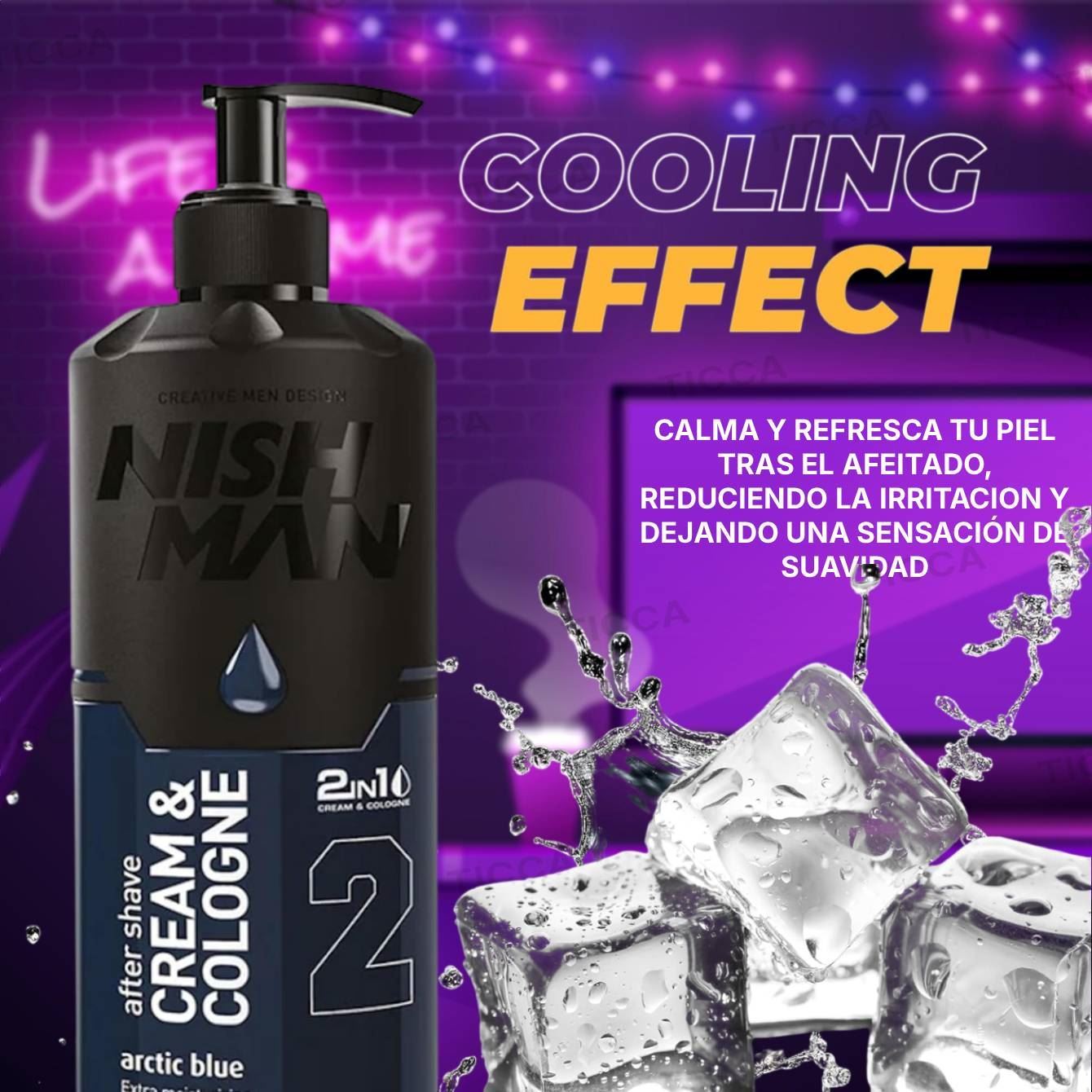 CREMA AFTER SHAVE COLOGNE #02 ARTIC BLUE 400ml | NISHMAN - Imagen 2