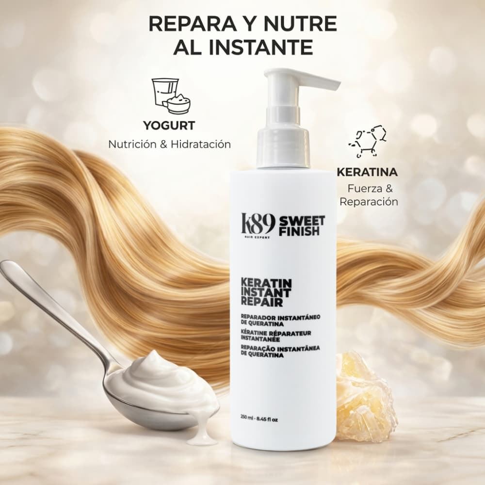 Crema Reparadora Instantanea Sin Aclarado Keratin Instant Repair 250ml | K89 - Imagen 2