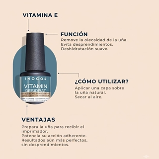 Deshidratador de Uñas Profesional No Acido Vitaminado Inocos 15ml | Inocos - Imagen 2