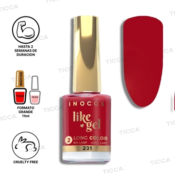ESMALTE EFECTO GEL DE LARGA DURACION Nº231 ROJO AMAPOLA 11ml | INOCOS - Imagen 1