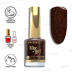 ESMALTE EFECTO GEL DE LARGA DURACION Nº236 CASTAÑO OSCURO BRILLI 11ml | INOCOS - Imagen 1