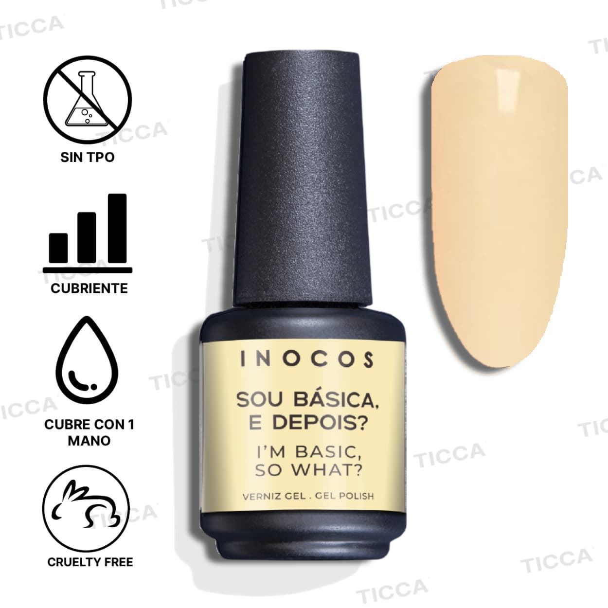 Esmalte semipermanente Amarillo Sou Basica 15ml | INOCOS - Imagen 2