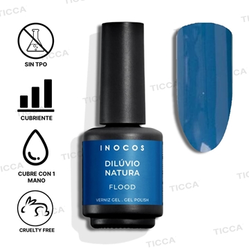 Esmalte Semipermanente Azul Mar Diluvio Natura 10ml | Inocos - Imagen 2