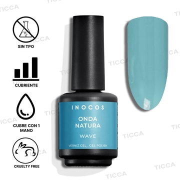 Esmalte Semipermanente Azul Turquesa Onda Natura 10ml | Inocos - Imagen 2