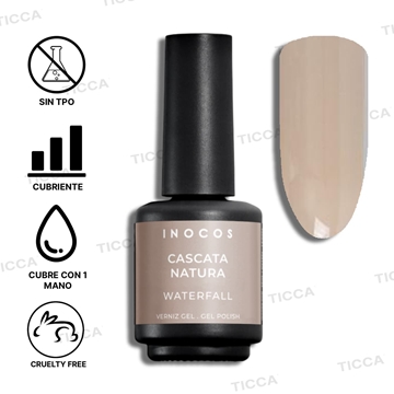 Esmalte Semipermanente Beige Nude Cascata Natura 10ml | Inocos - Imagen 2