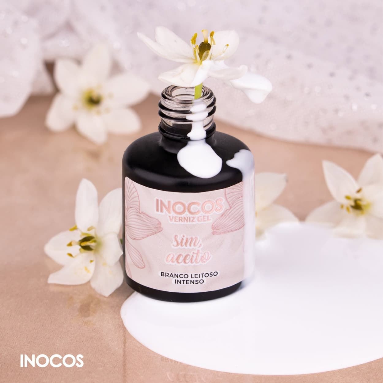 Esmalte Semipermanente Blanco Lechoso Intenso Sim, Aceito 15ml | Inocos - Imagen 5