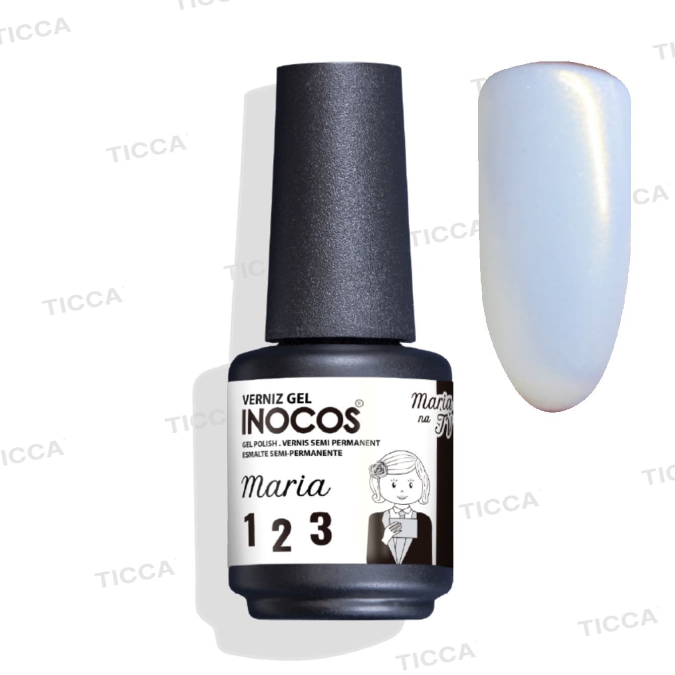 ESMALTE SEMIPERMANENTE BLANCO "MARIA 1,2,3" 15ml | INOCOS - Imagen 1