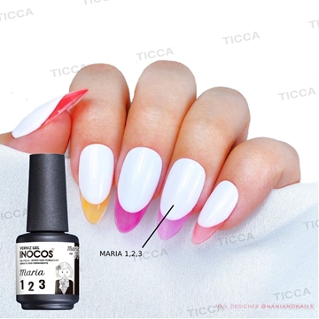 Esmalte Semipermanente Blanco Puro Maria 1,2,3 15ml | Inocos - Imagen 2
