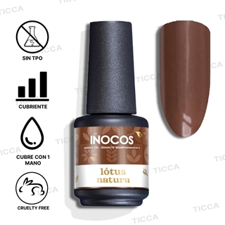 Esmalte Semipermanente Castaño Lotus Natura 15ml | Inocos - Imagen 2