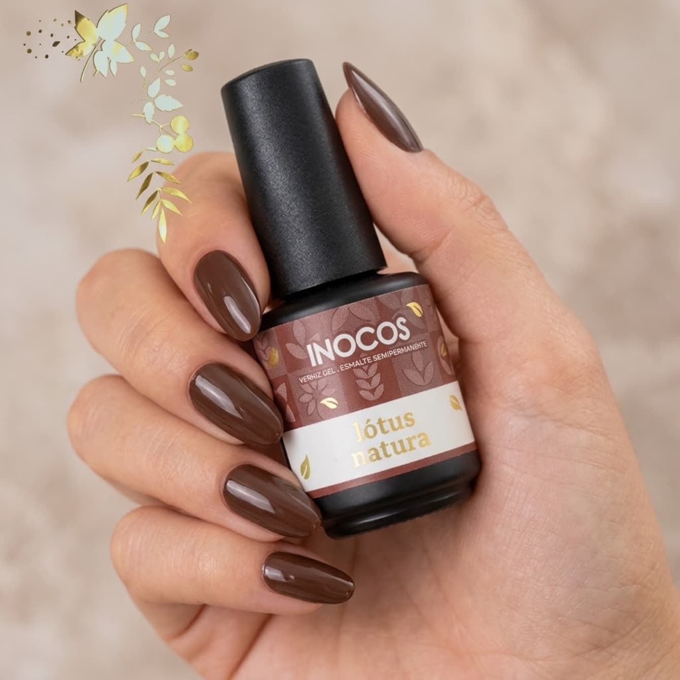 Esmalte Semipermanente Castaño Lotus Natura 15ml | Inocos - Imagen 4