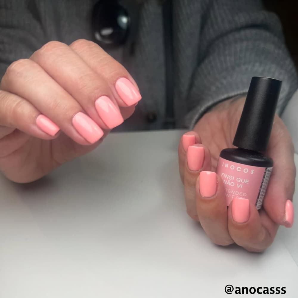 Esmalte semipermanente coral salmon - Fingi que nao vi 15ml | Inocos - Imagen 5