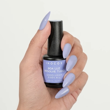 Esmalte Semipermanente Lila Luminoso Boa Luz Resolve Tudo 15ml | Inocos - Imagen 2