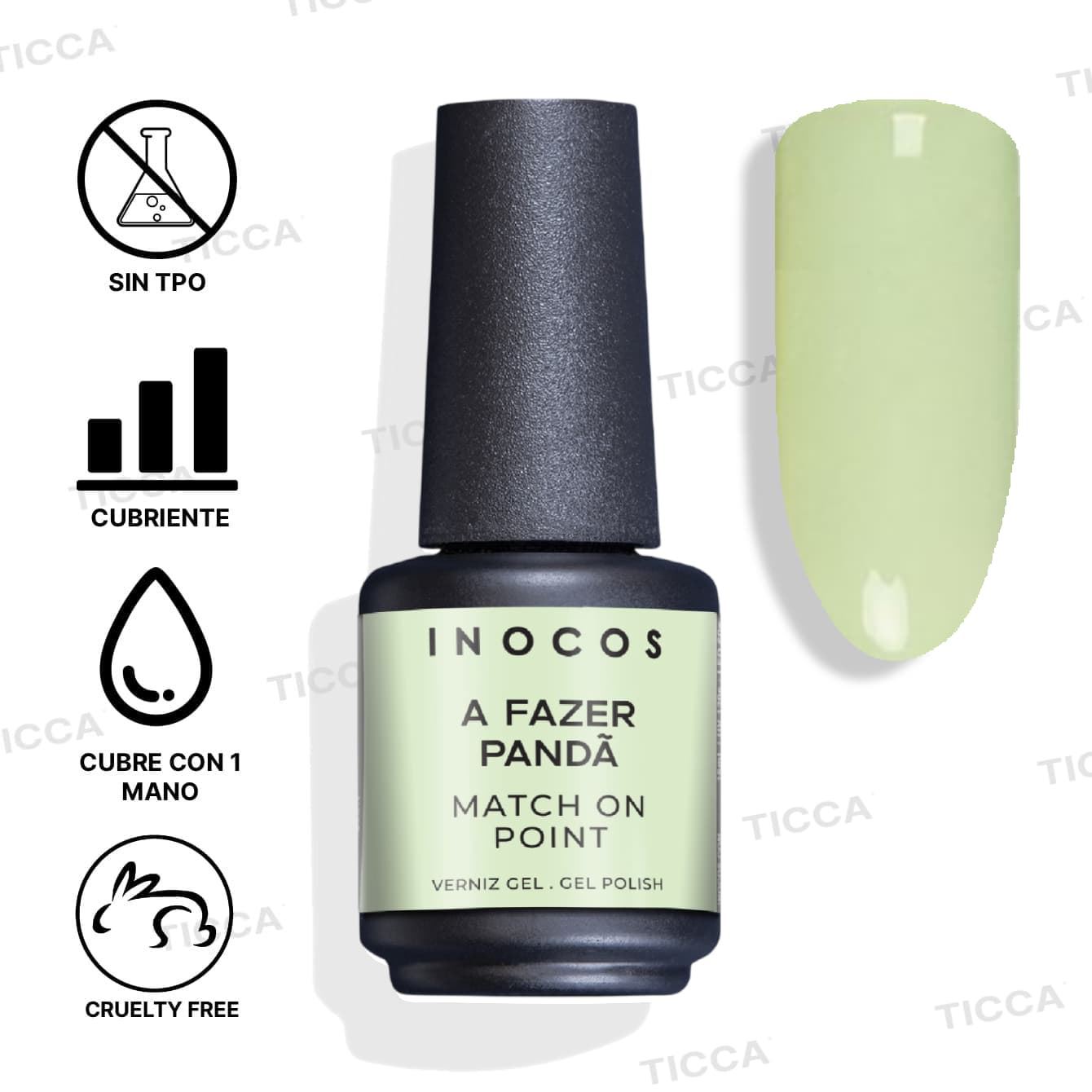 Esmalte semipermanente verde melon - A Fazer Panda 15ml | Inocos - Imagen 3