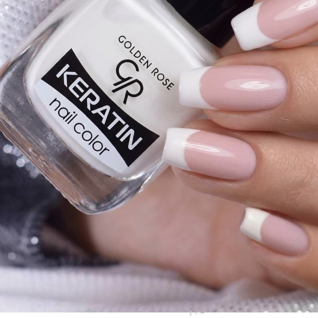 Esmalte Tradicional Keratin Nail Color 03 Blanco Francesa 10,5ml | Golden Rose - Imagen 2