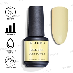 Esmlate Semipermanente Amarillo Pastel Girasol 15ml | Inocos - Imagen 2