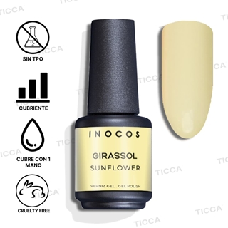 Esmlate Semipermanente Amarillo Pastel Girasol 15ml | Inocos - Imagen 2