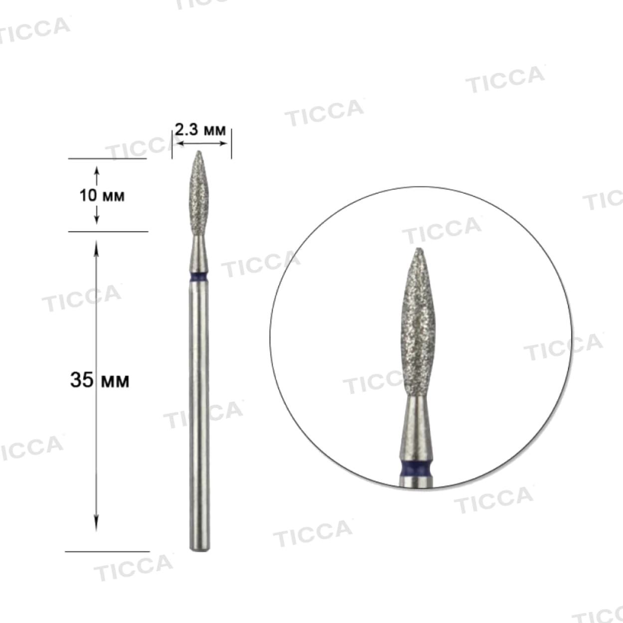 Fresa de Diamante Llama Azul 2,3mm - Grano Medio | Staleks - Imagen 3