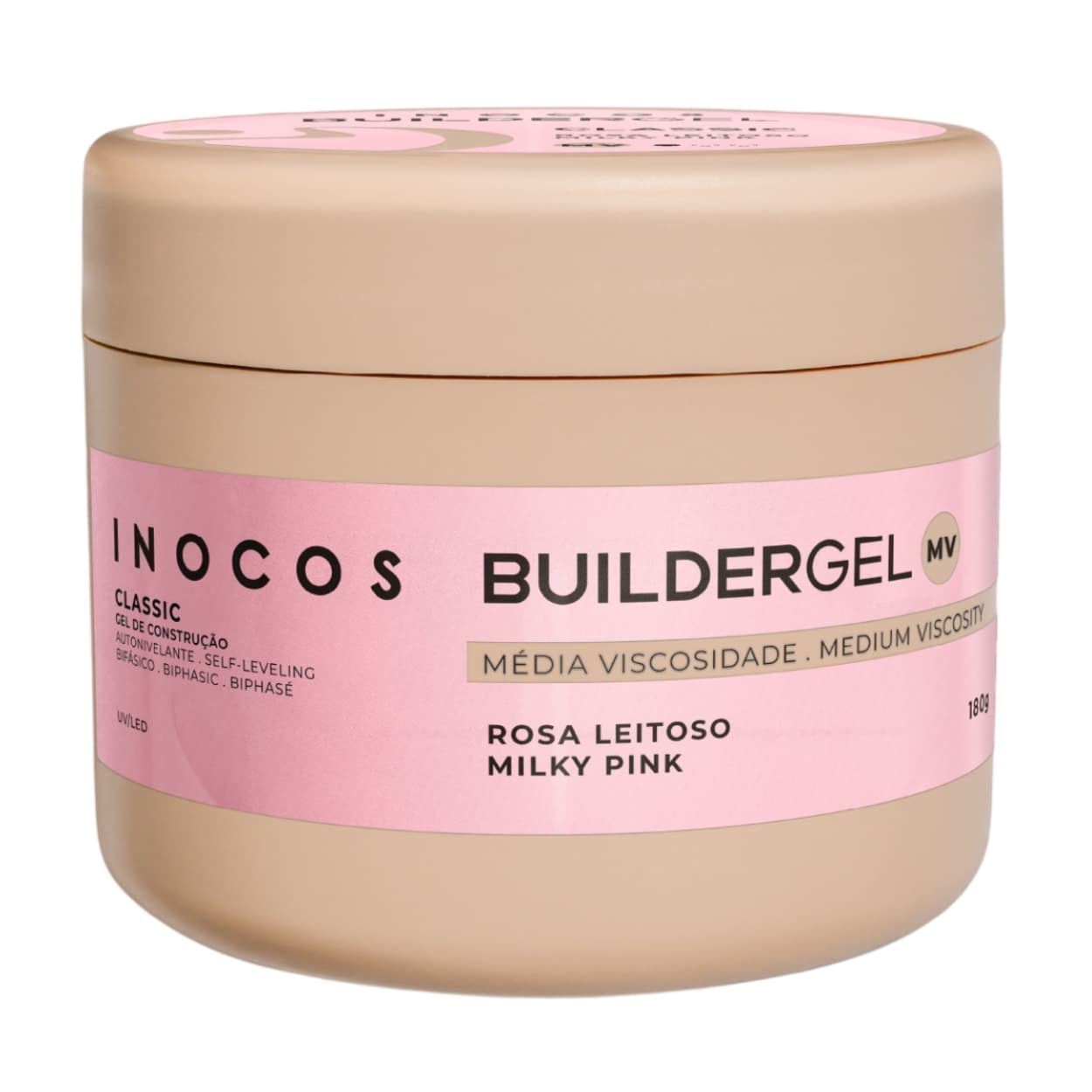 Gel Constructor Builder Gel Classic Rosa Lechoso 180g | Inocos - Imagen 1