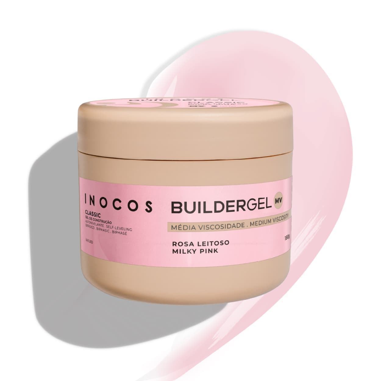 Gel Constructor Builder Gel Classic Rosa Lechoso 180g | Inocos - Imagen 2