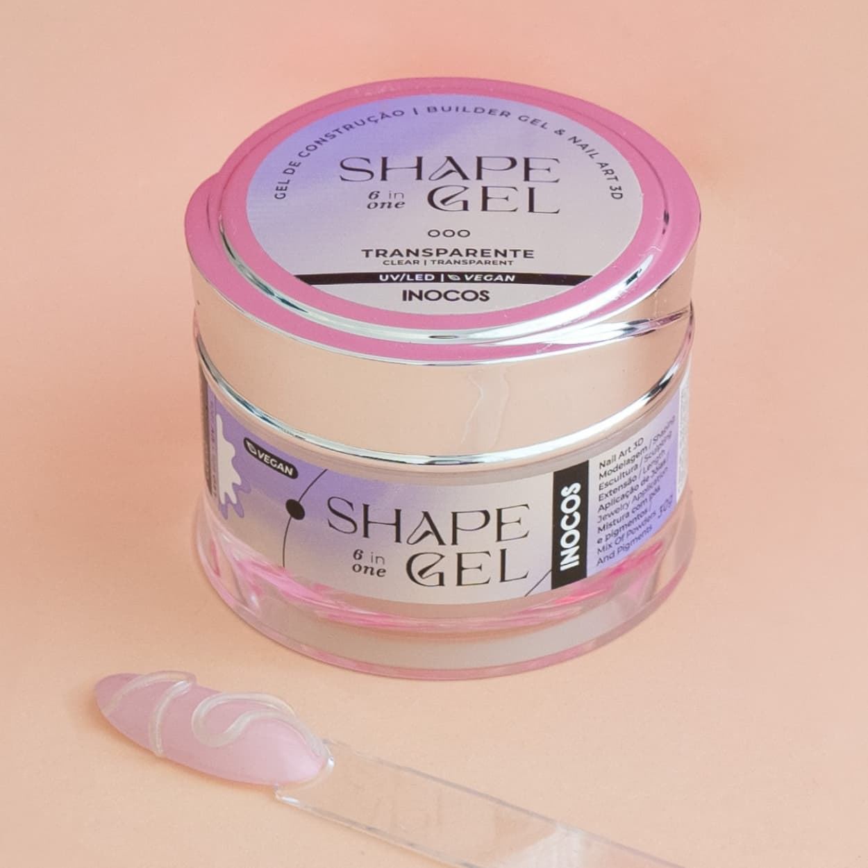 Gel de Nail Art 3D Shape Gel Transparente 30g | Inocos - Imagen 5