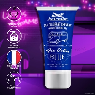 GOMINA DE COLOR AZUL 30g | HAIRGUM - Imagen 1