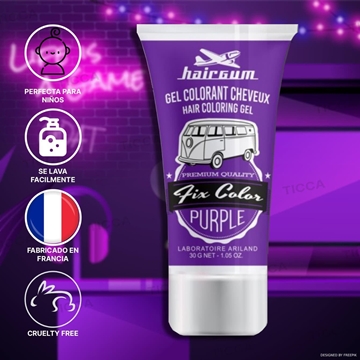GOMINA DE COLOR MORADO 30g | HAIRGUM - Imagen 1