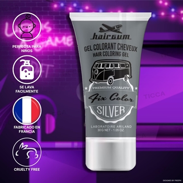 GOMINA DE COLOR PLATA 30g | HAIRGUM - Imagen 1