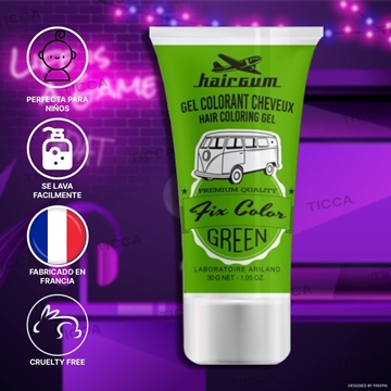 GOMINA DE COLOR VERDE 30g | HAIRGUM - Imagen 1