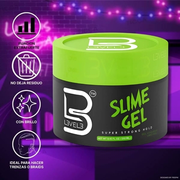 GOMINA EXTRAFUERTE SLIME GEL 250ml | L3VEL3 - Imagen 1