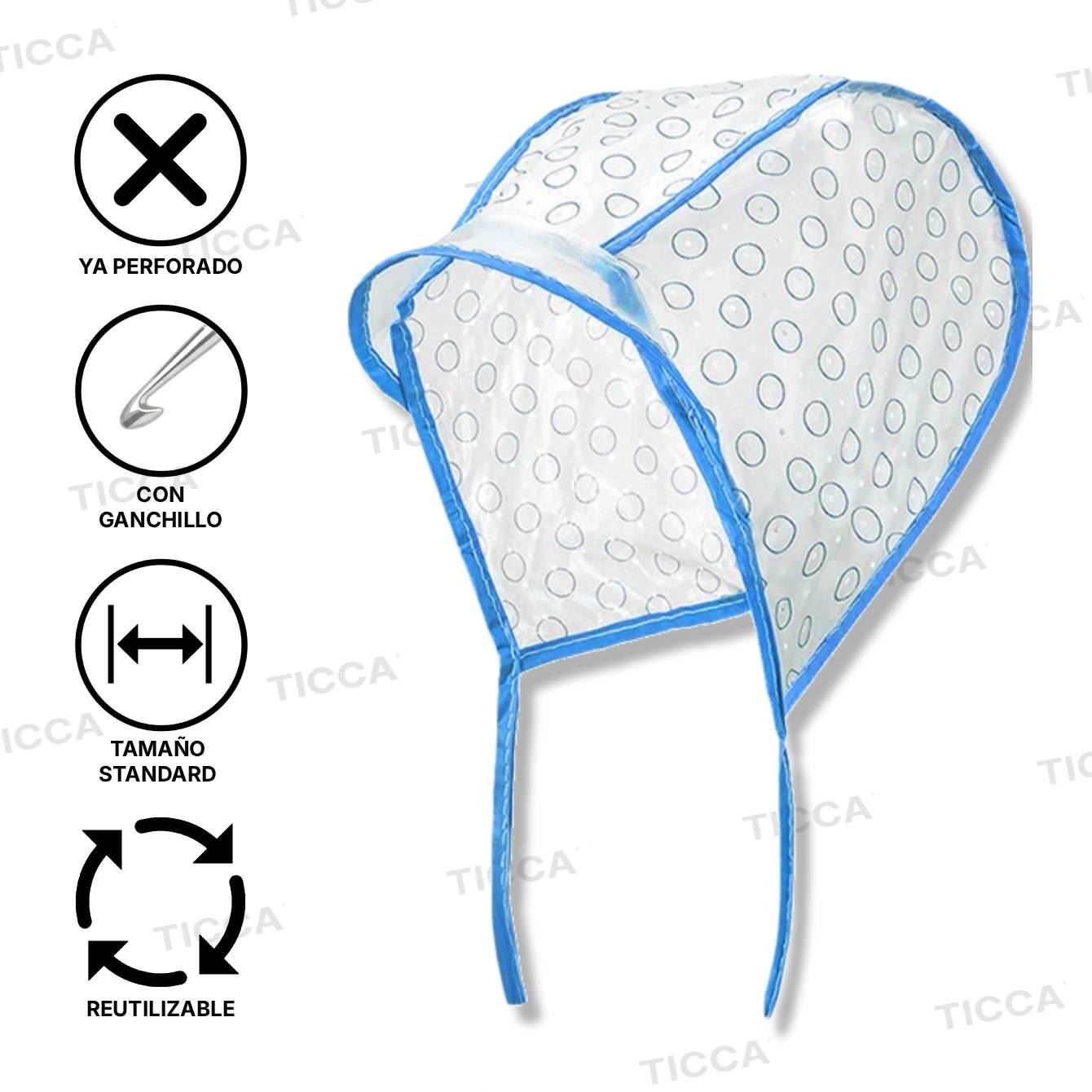 GORRO PARA MECHAS DE PVC PERFORADO CON GANCHILLO | RICKI PARODI - Imagen 2