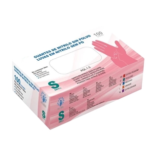 Guantes Desechables de Nitrilo Sin Polvo Rosa 3,5g 100uds - Imagen 1