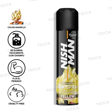 LACA EN SPRAY DE COLOR AMARILLO 150ml | NISHMAN - Imagen 1