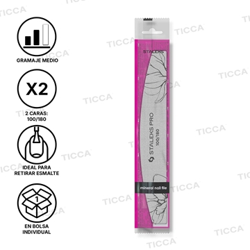 LIMA MEDIA LUNA PARA UÑAS 100/180 NFE-40-100/180 | STALEKS - Imagen 2