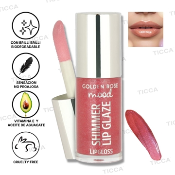 LIPGLOSS SHIMMER LIP GLAZE "PEACH FIZZ" #252 6ml | GOLDEN ROSE - Imagen 1