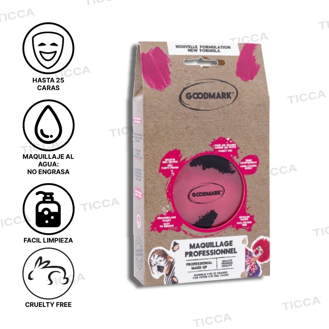MAQUILLAJE PROFESIONAL CARNAVAL AL AGUA ROSA 14g | GOODMARK - Imagen 1