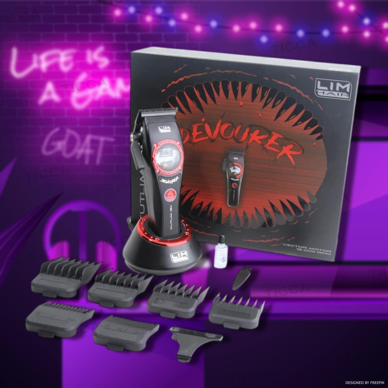 Maquina de Corte Vectorial 15000rpm 10W Clipper Cutlim Devourer| Lim Hair - Imagen 2