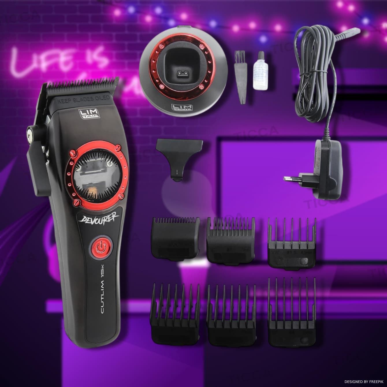 Maquina de Corte Vectorial 15000rpm 10W Clipper Cutlim Devourer| Lim Hair - Imagen 3