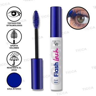 MASCARA DE PESTAÑAS AZUL "FLASH LASH" Nº4  9ml | GOLDEN ROSE - Imagen 1