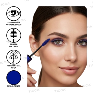 MASCARA DE PESTAÑAS AZUL "FLASH LASH" Nº4  9ml | GOLDEN ROSE - Imagen 2