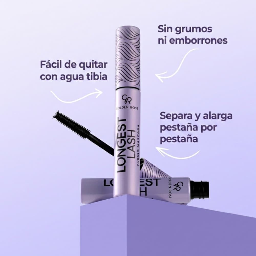 Mascara de pestañas efecto extensión pestañas Tubing Longest Lash 9ml | Golden Rose - Imagen 5