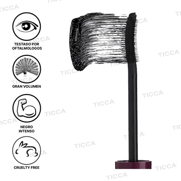 MASCARA DE PESTAÑAS NEGRO PROFUNDO PINCEL DOBLE "CURL PASSION" 13ml | GOLDEN ROSE - Imagen 2