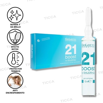 MASCARILLA CAPILAR CONCENTRADA REPARADORA BOOST SALERM 21 AMPOLLA 13ml | SALERM - Imagen 1