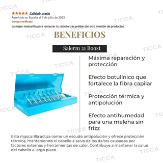 MASCARILLA CAPILAR CONCENTRADA REPARADORA BOOST SALERM 21 AMPOLLA 13ml | SALERM - Imagen 2