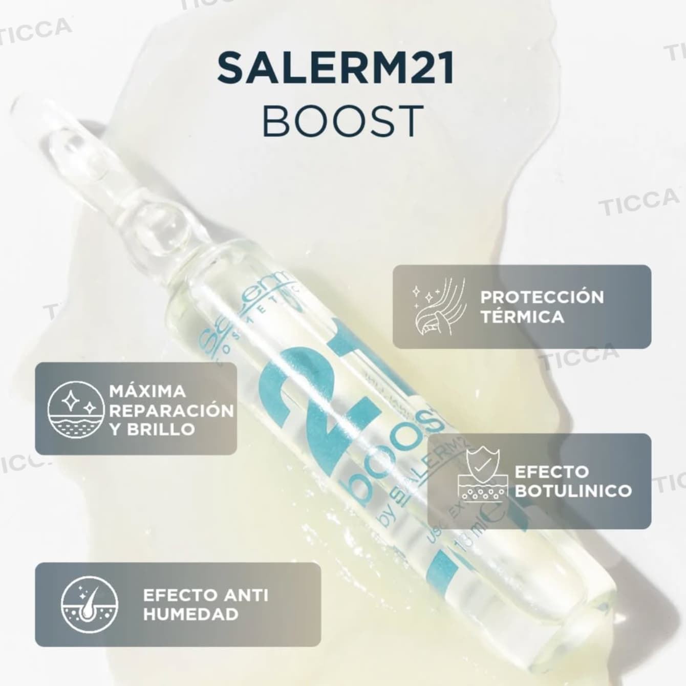 MASCARILLA CAPILAR CONCENTRADA REPARADORA BOOST SALERM 21 AMPOLLA 13ml | SALERM - Imagen 3