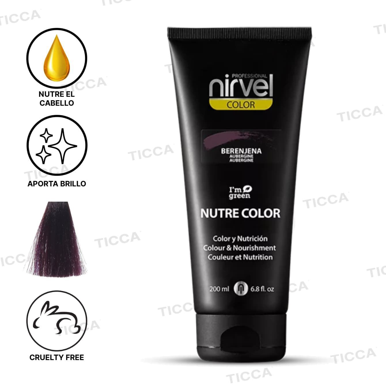 MASCARILLA DE COLOR NUTRE COLOR BERENJENA 200ml | NIRVEL PROFESIONAL - Imagen 1